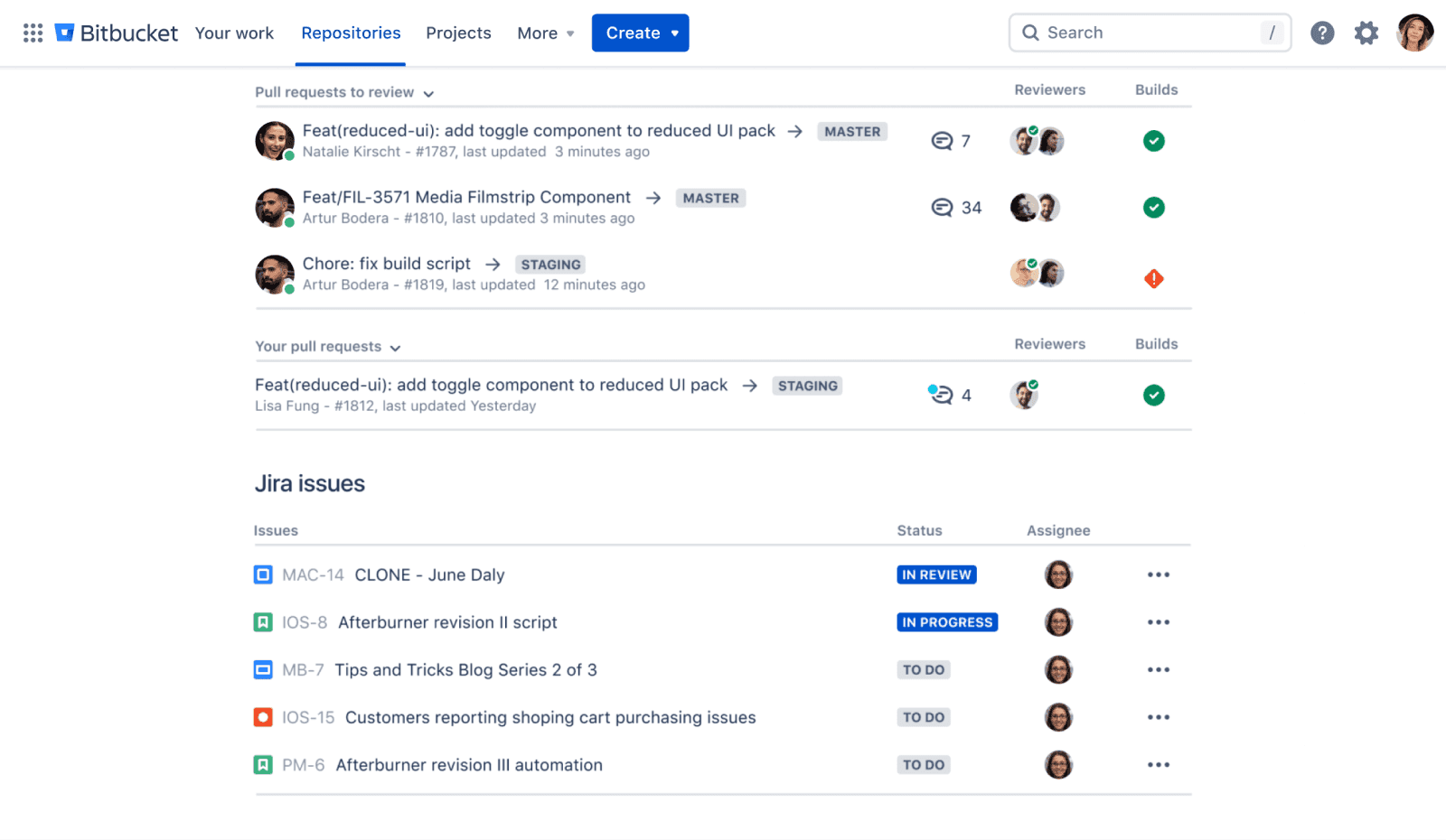 Bitbucket UI